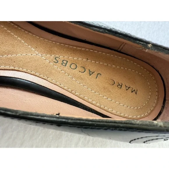 Vintage Marc Jacobs Black Rose Gold Mouse ballet Patent leather Made In Italy 35 Flats & Loafers